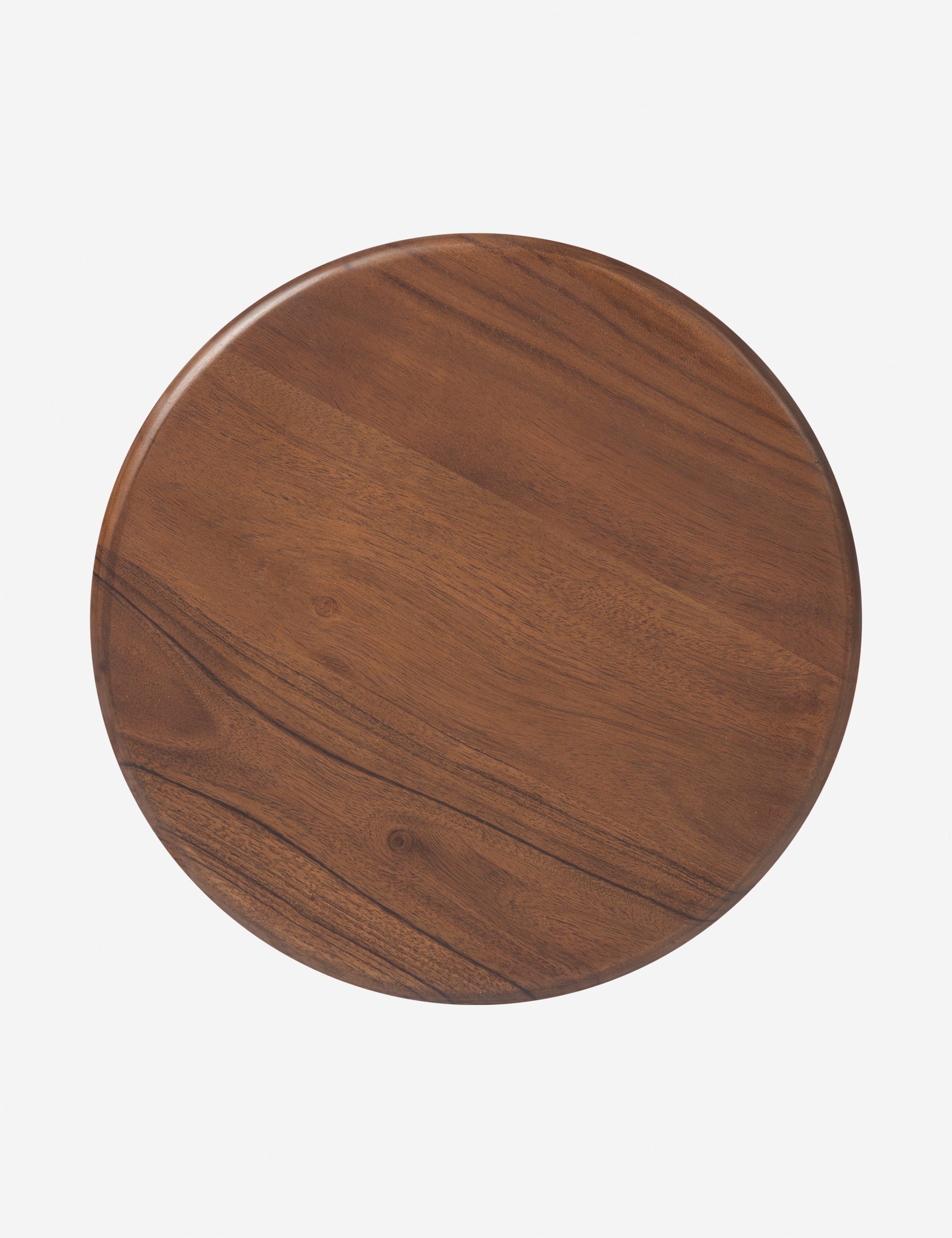 Overhead view of the Foxton beaded turned wood round drink side table