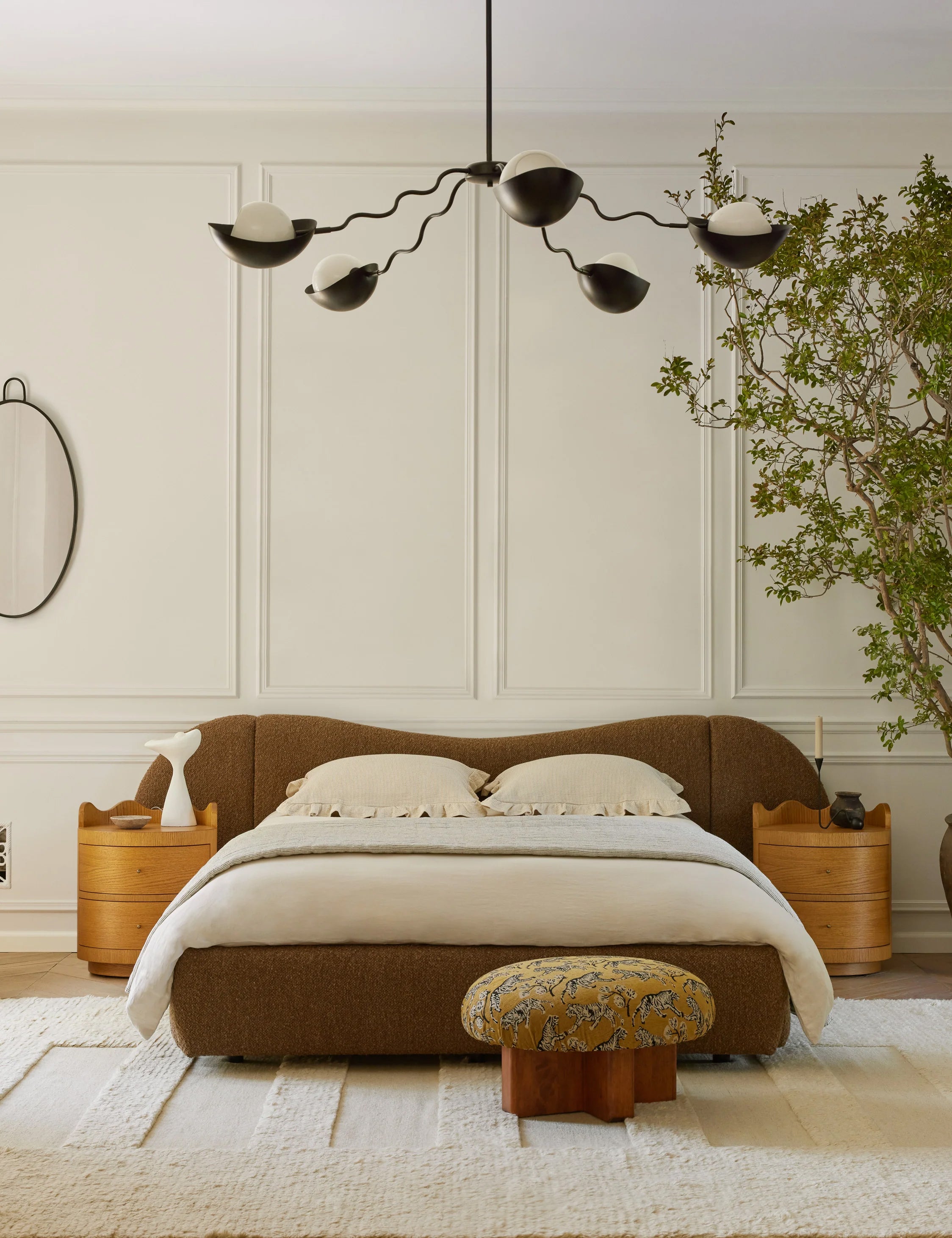 Gladys Extended Headboard Platform Bed by Sarah Sherman Samuel : Wine Mini Corduroy / Full