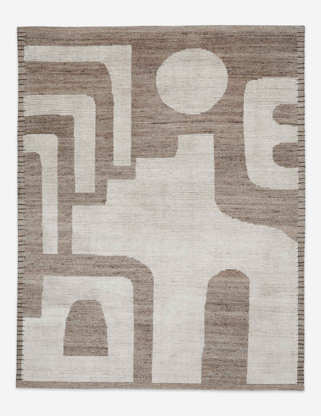 #size::2-6--x-8- #size::6--x-9- #size::8--x-10- #size::9--x-12- #size::10--x-14- #size::12--x-15- | Abode geometric two-toned kand-knotted floor rug by Élan Byrd with woven border