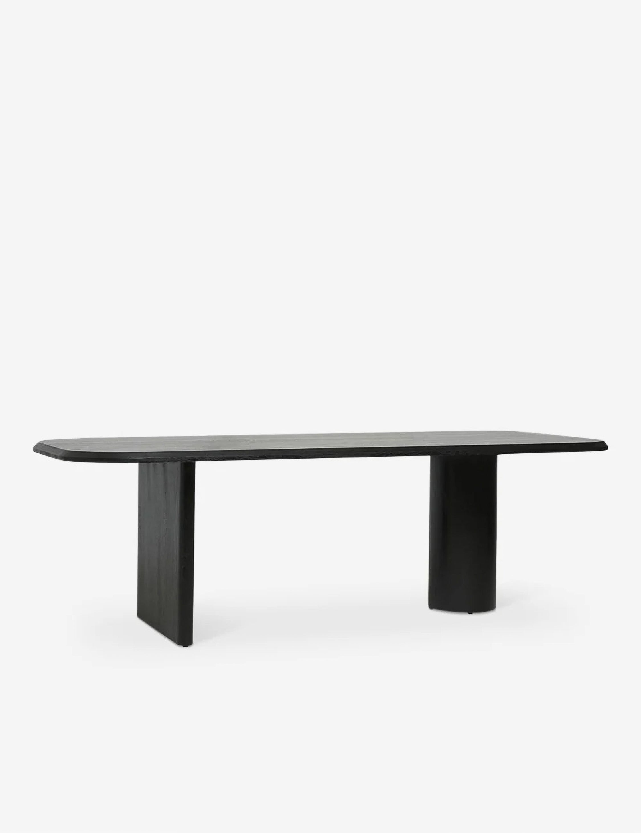 Angled view of the Archer Black Rectangular Dining Table