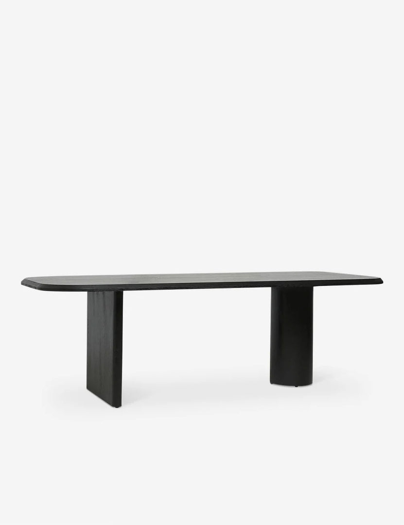 #color::black #size::96-W | Angled view of the Archer Black Rectangular Dining Table