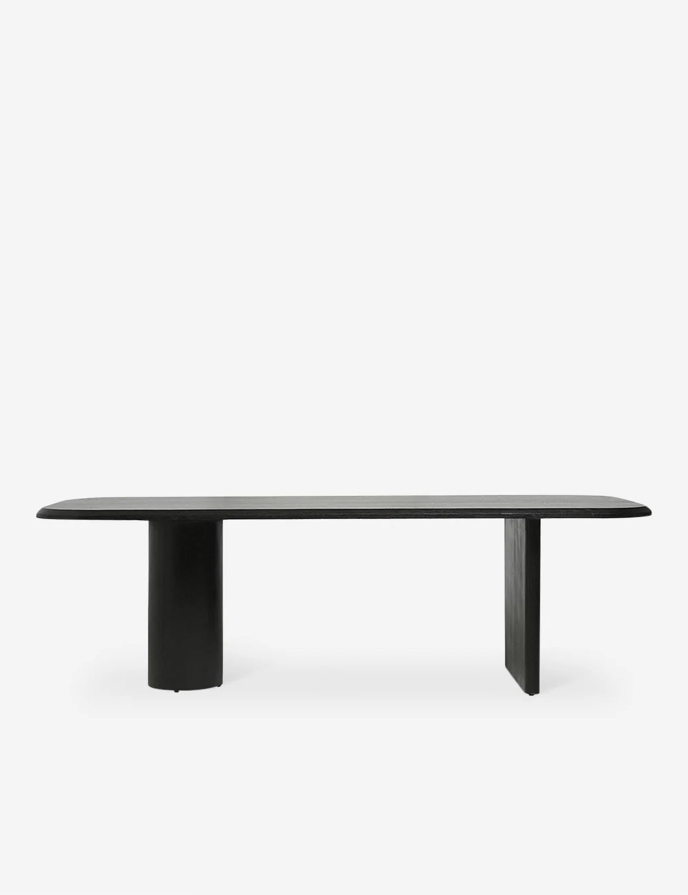 Angled view of the Archer Black Rectangular Dining Table
