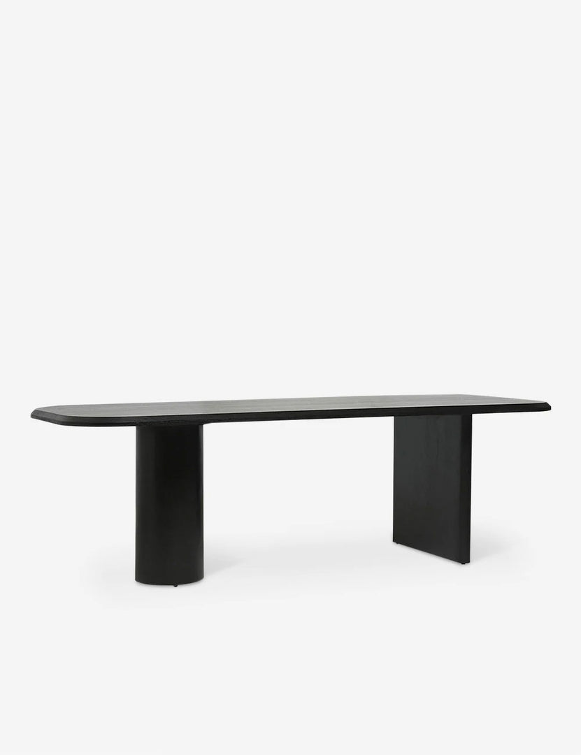#color::black #size::96-W | Angled view of the Archer Black Rectangular Dining Table