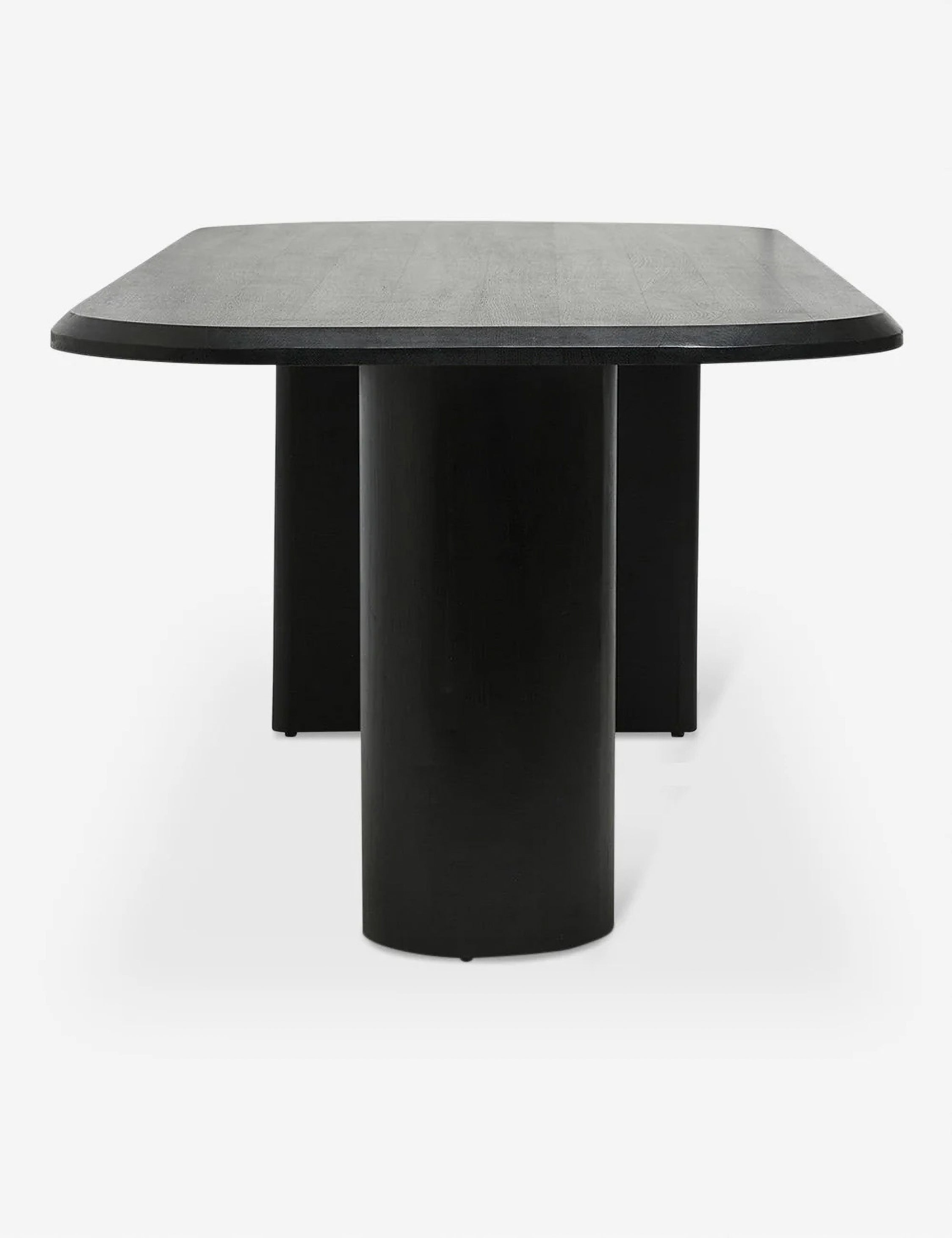Angled view of the Archer Black Rectangular Dining Table