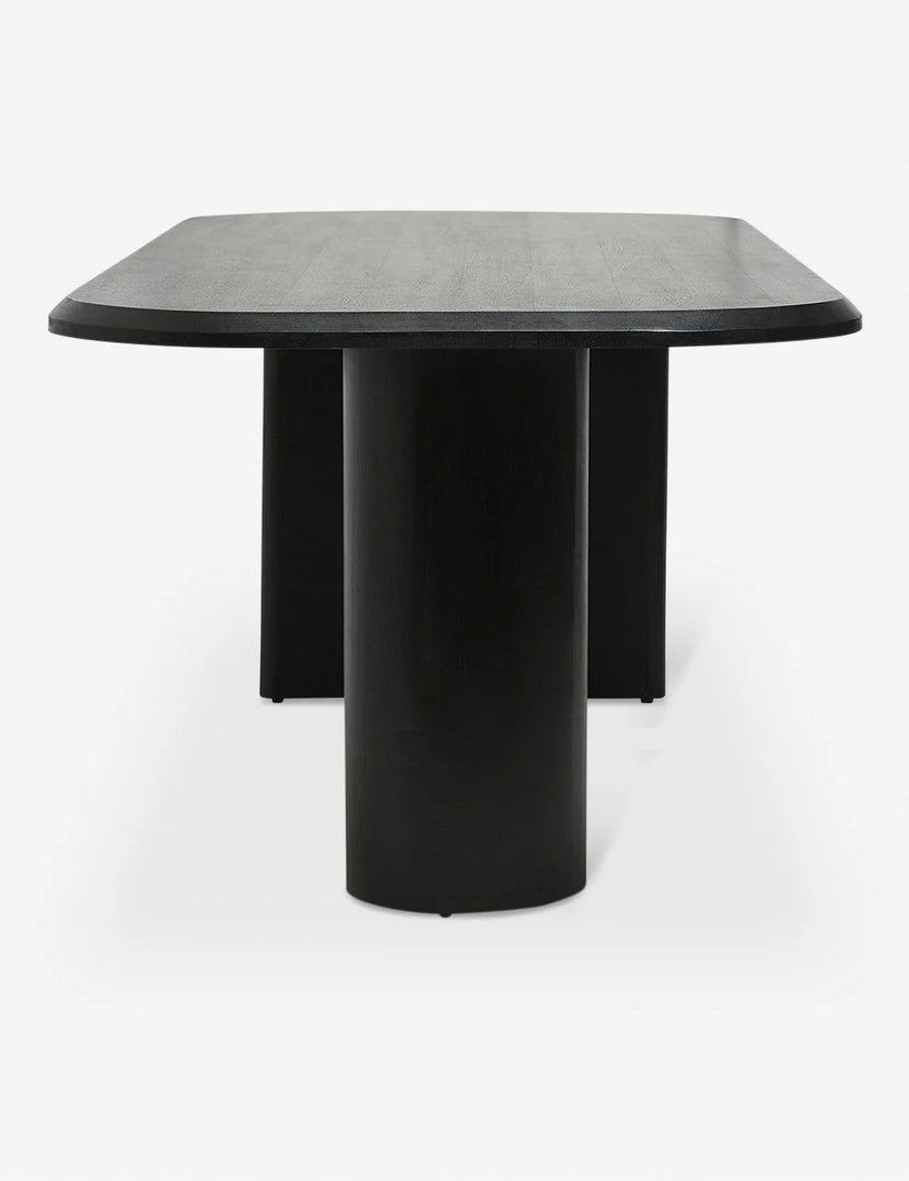 #color::black #size::96-W | Angled view of the Archer Black Rectangular Dining Table