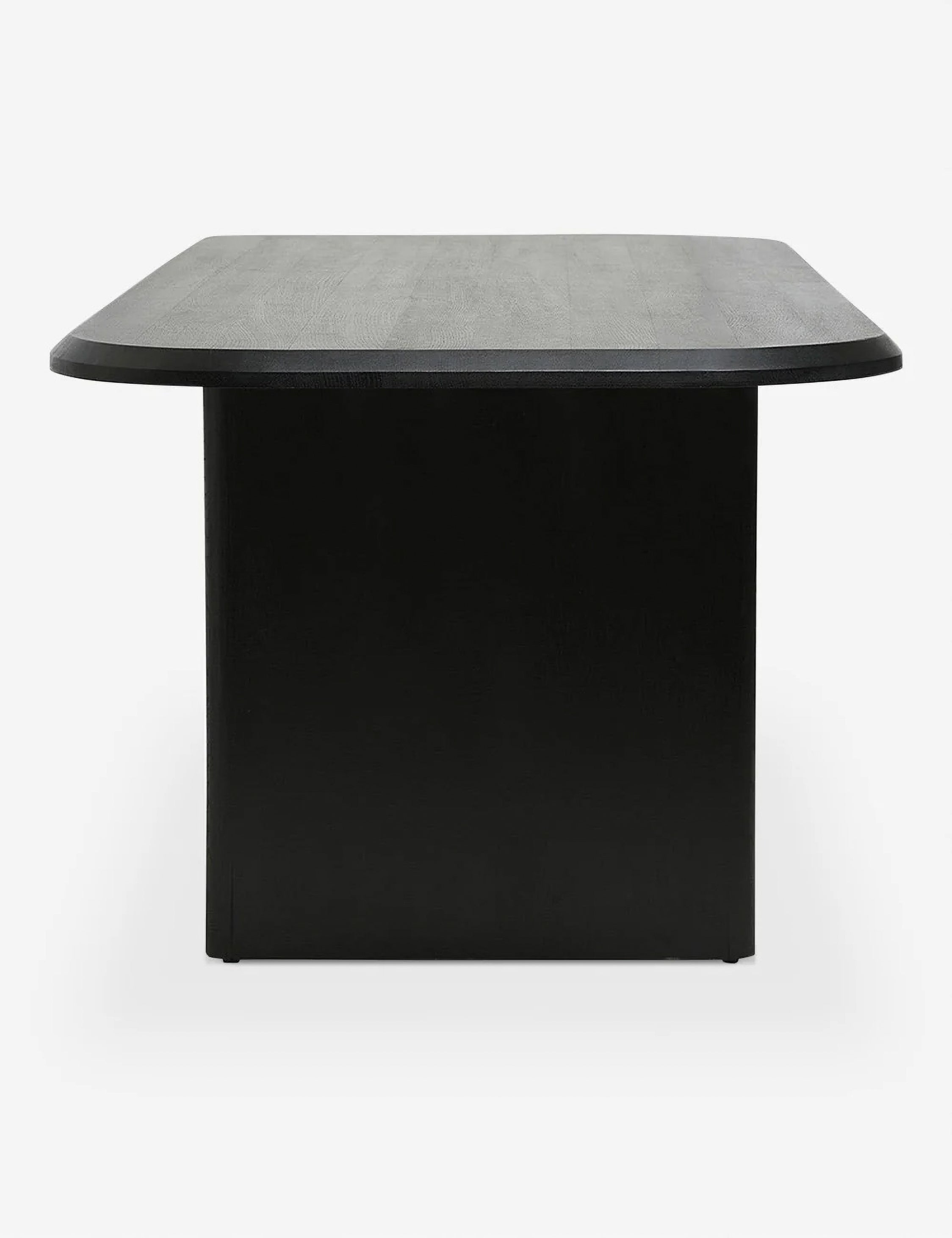 Angled view of the Archer Black Rectangular Dining Table