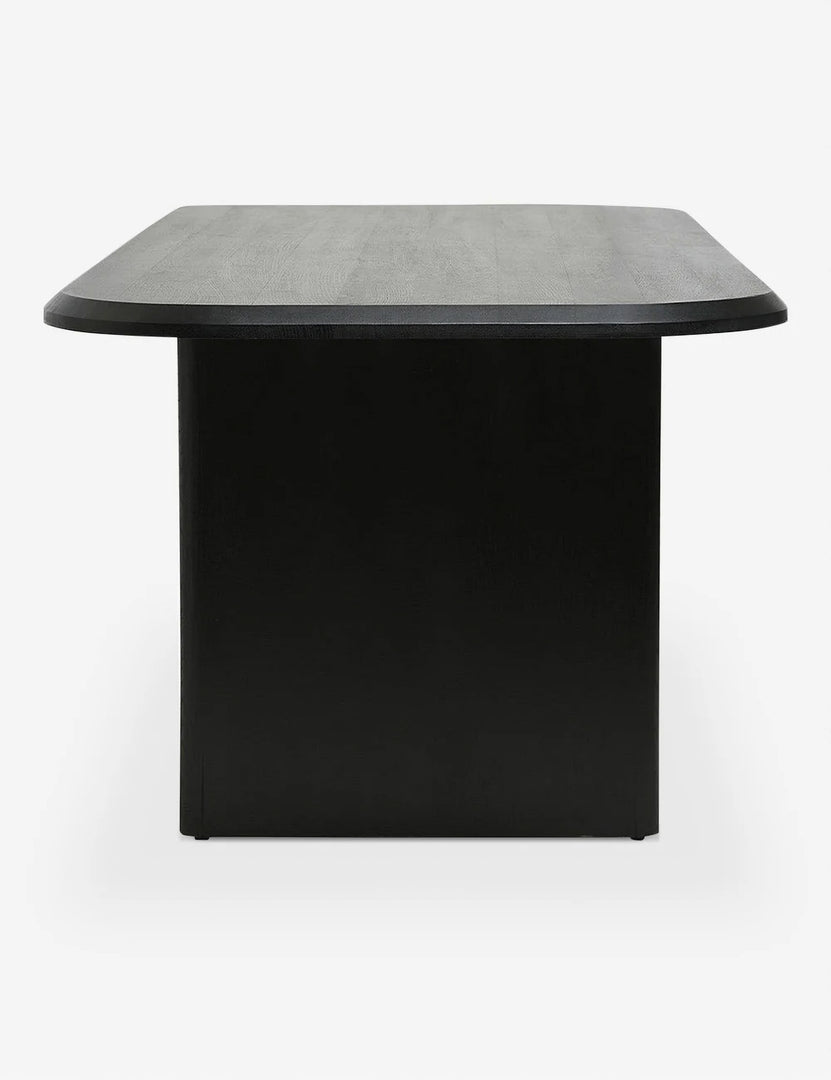 #color::black #size::96-W | Angled view of the Archer Black Rectangular Dining Table