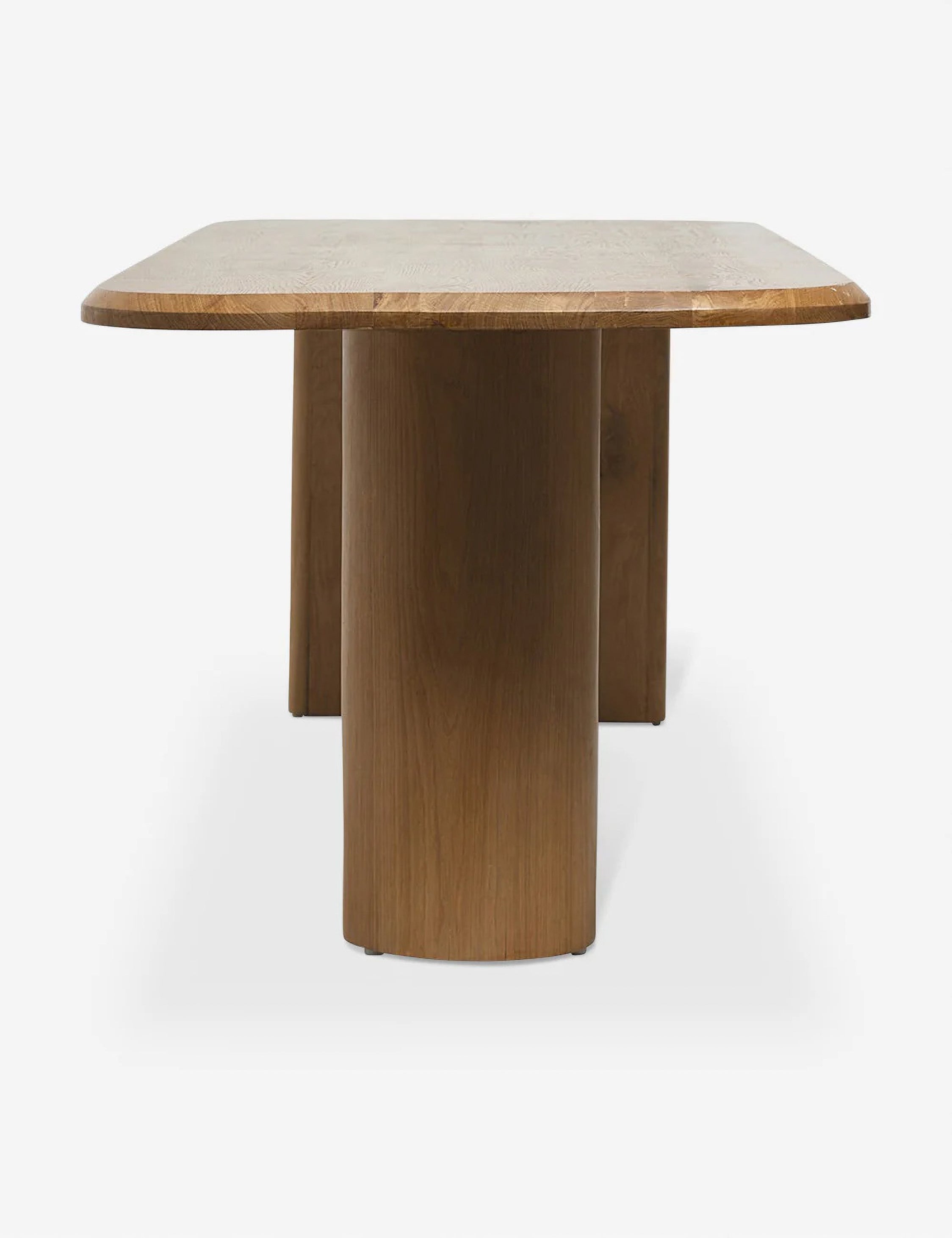 Angled view of the Archer Natural Rectangular Dining Table