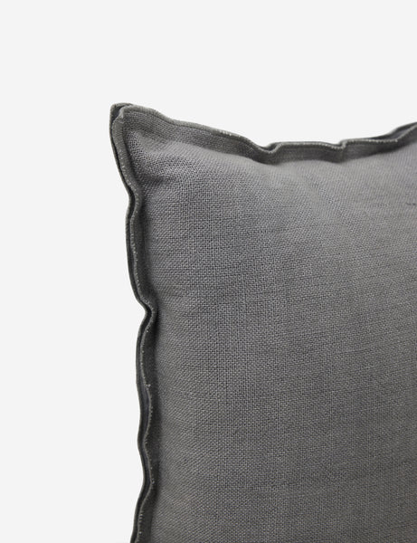 #color::dusty-blue #style::lumbar #fill type::with-feather-down-insert #fill type::pillow-cover-only | Corner of the arlo Dusty Blue lumbar pillow
