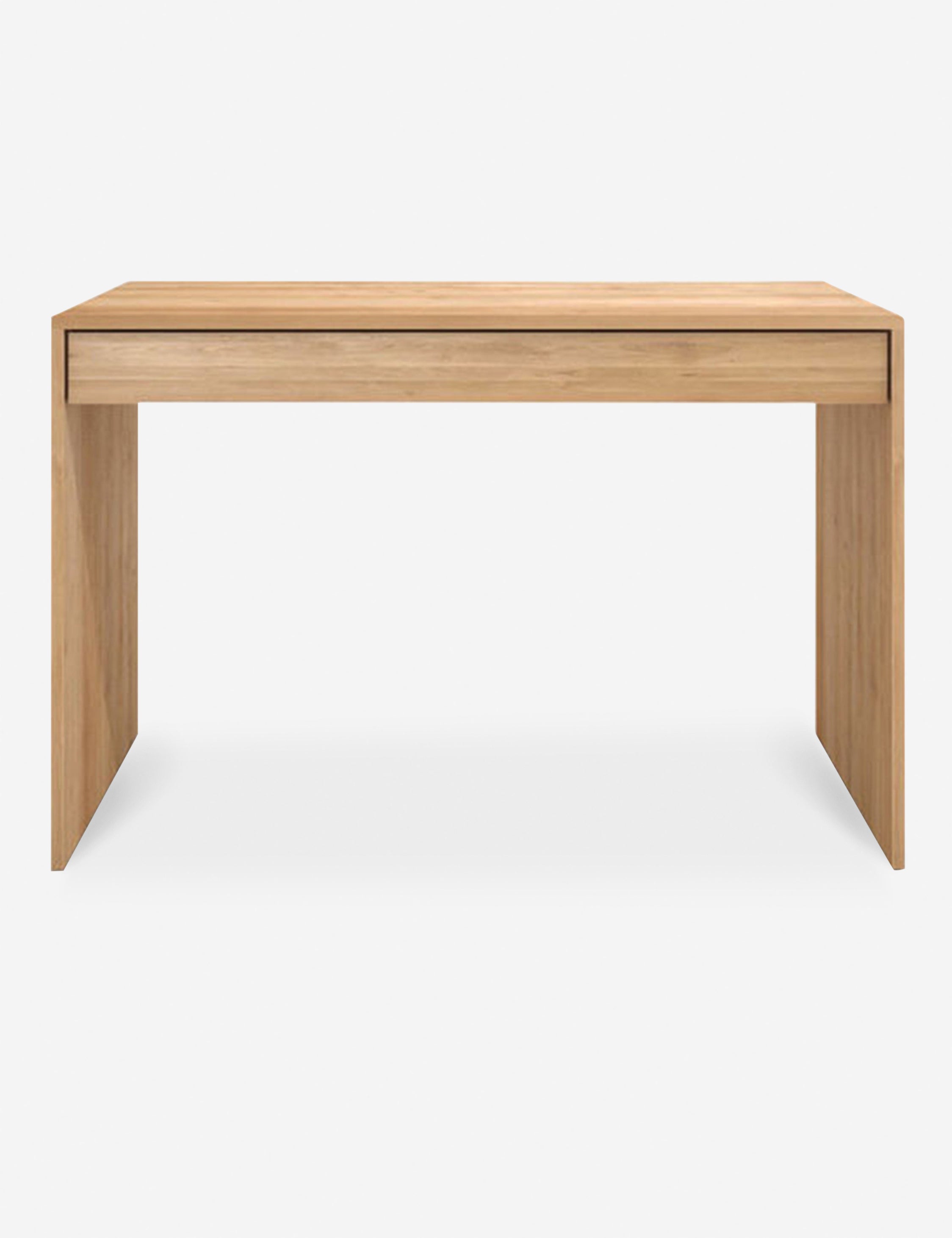 Aurora oak desk with a single drawer that spans the width of the desk