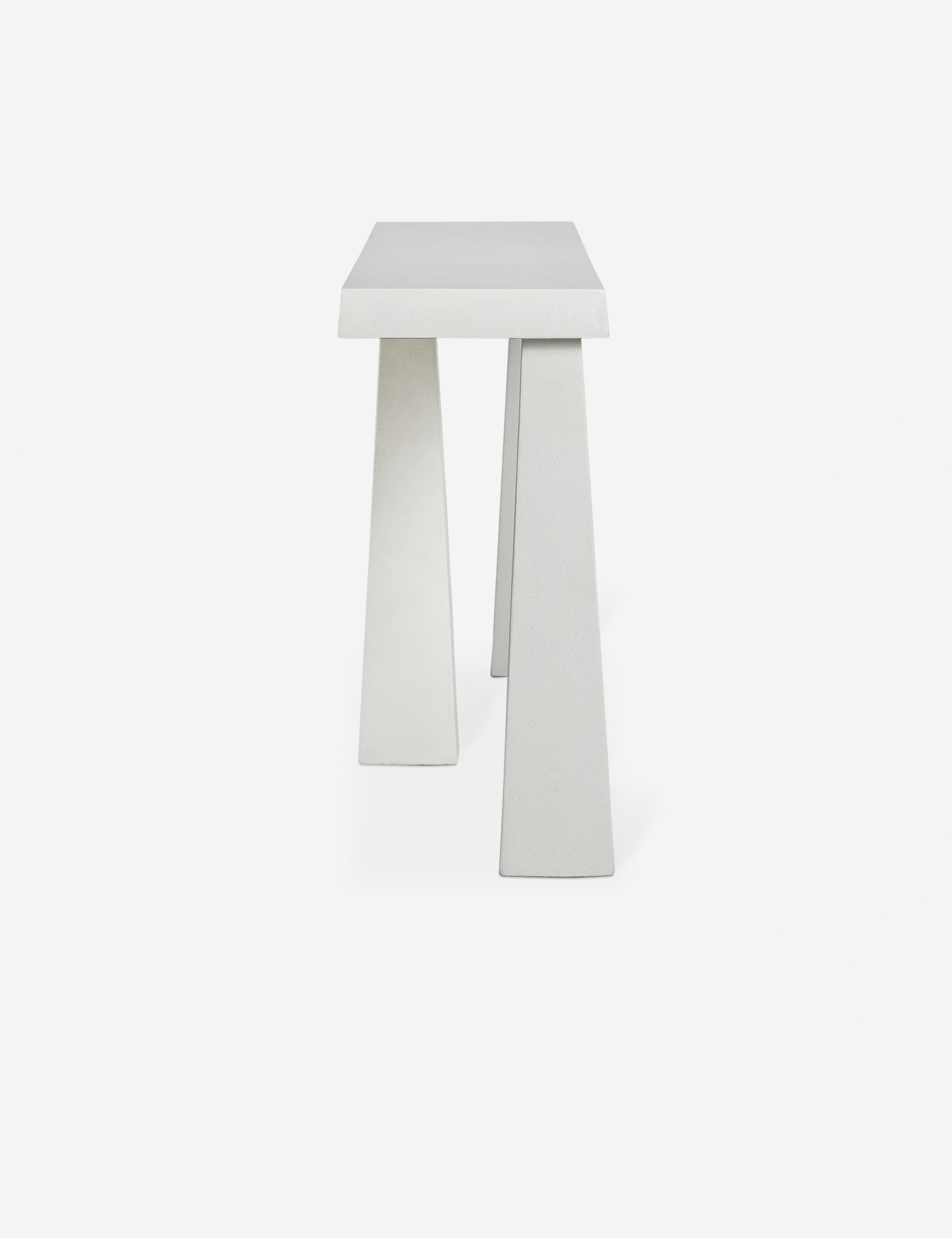 Side profile of the Avila modern narrow console table.