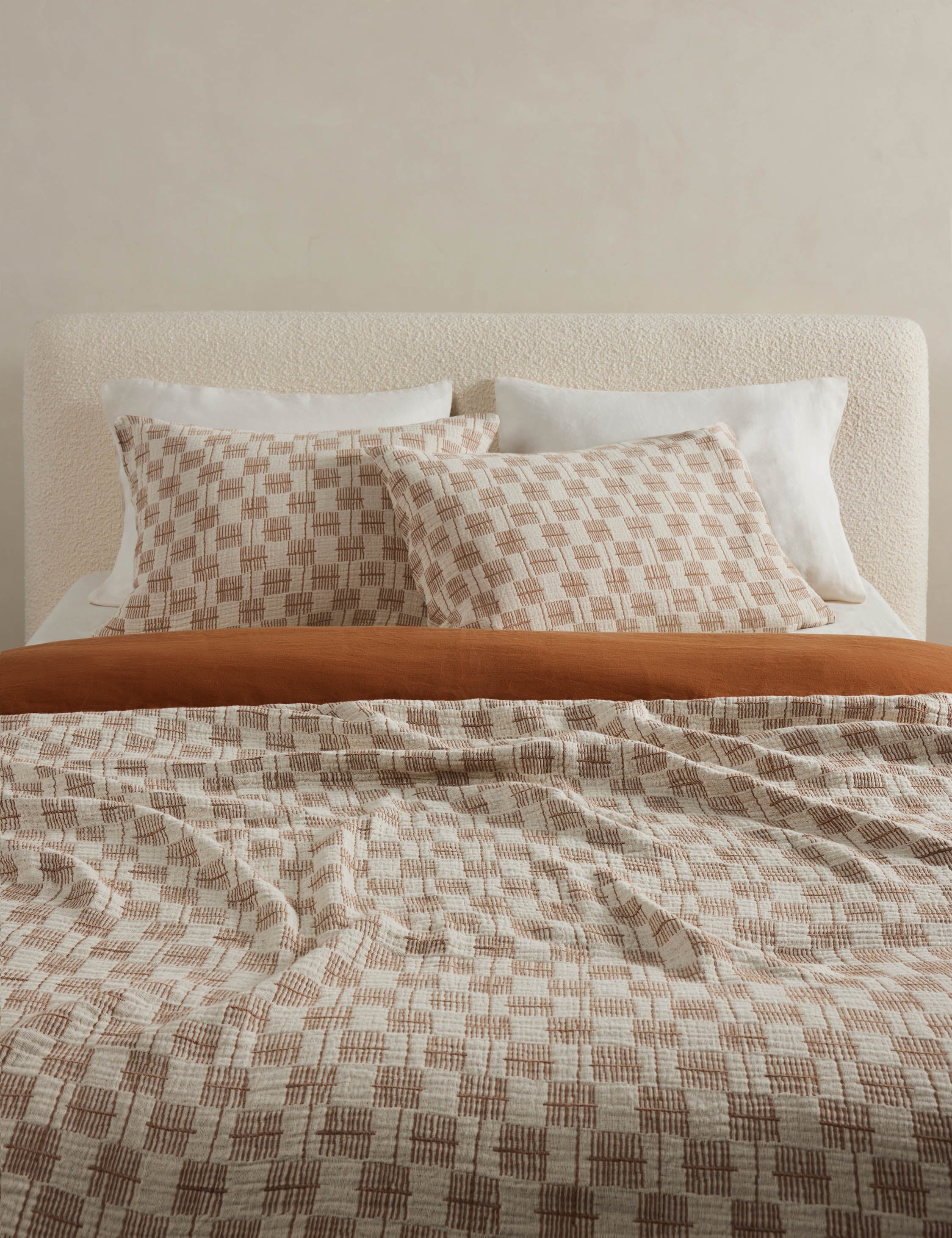 Basketweave cotton soft-texture bed blanket