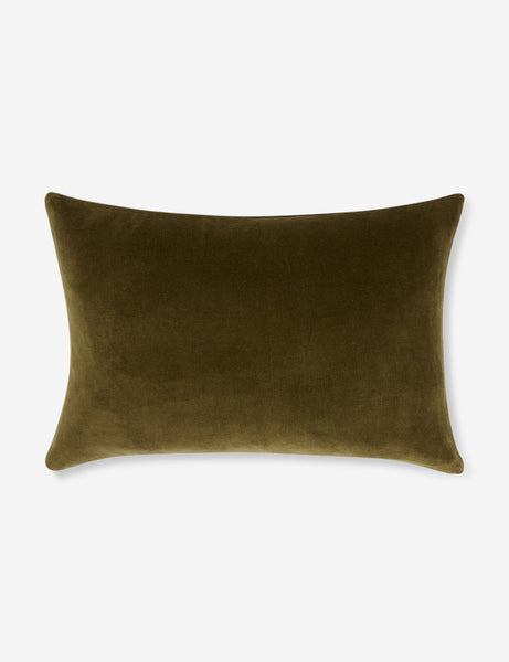 #color::olive #style::lumbar  #fill type::with-feather-down-insert  #fill type::pillow-cover-only |   Charlotte Olive Green Lumbar Velvet Pillow