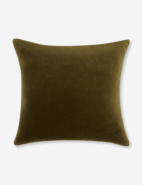 #color::olive #style::square  #fill type::with-feather-down-insert  #fill type::pillow-cover-only |   Charlotte Olive Green Square Velvet Pillow