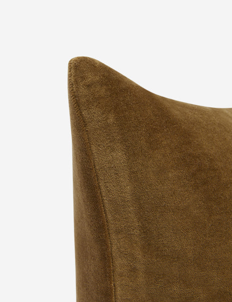 #color::toast #style::square  #fill type::with-feather-down-insert  #fill type::pillow-cover-only |   Corner of Charlotte Toast Brown Square Velvet Pillow