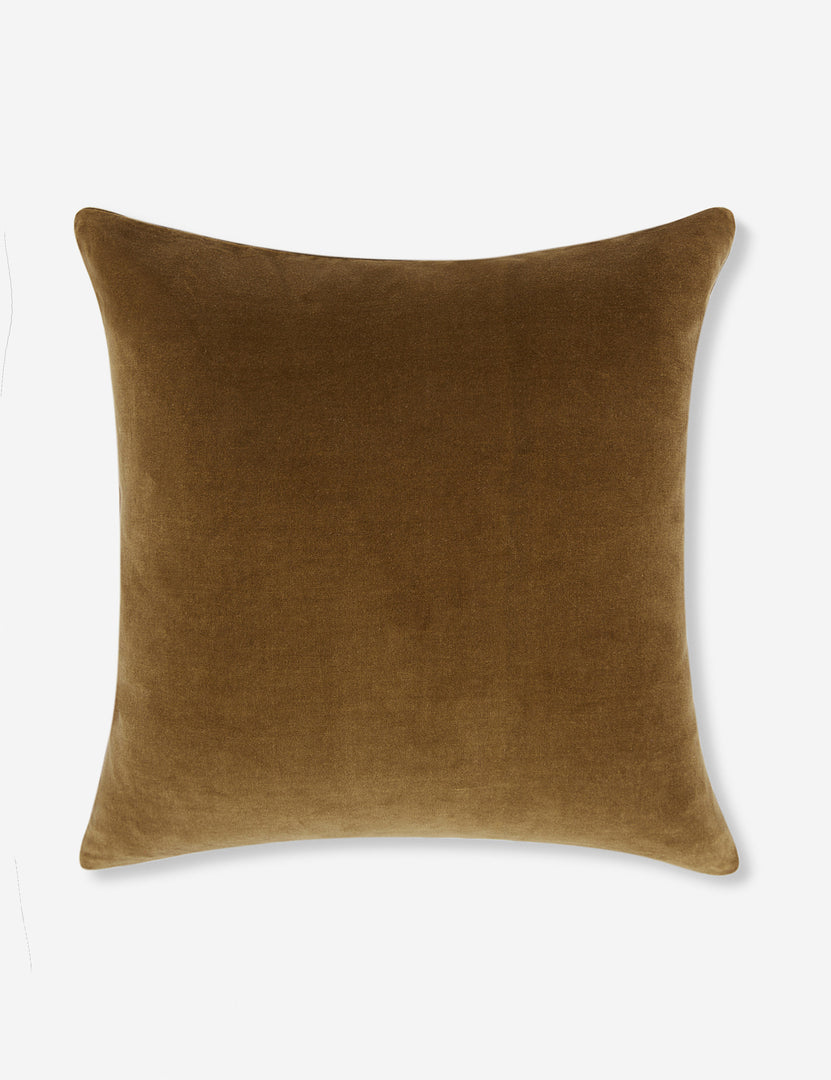 #color::toast #style::square  #fill type::with-feather-down-insert  #fill type::pillow-cover-only |   Charlotte Toast Brown Square Velvet Pillow