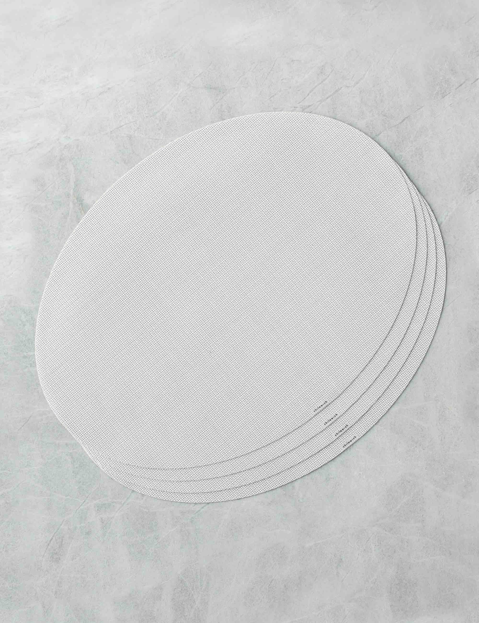 Set of four sandstone Mini Basketweave Oval Placemat by Chilewich