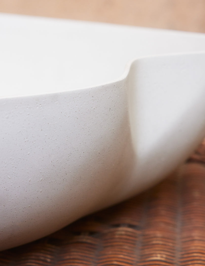 #color::eggshell #style::small | Close up of the Dempsy low sculptural small planter by Sarah Sherman Samuel in Eggshell.