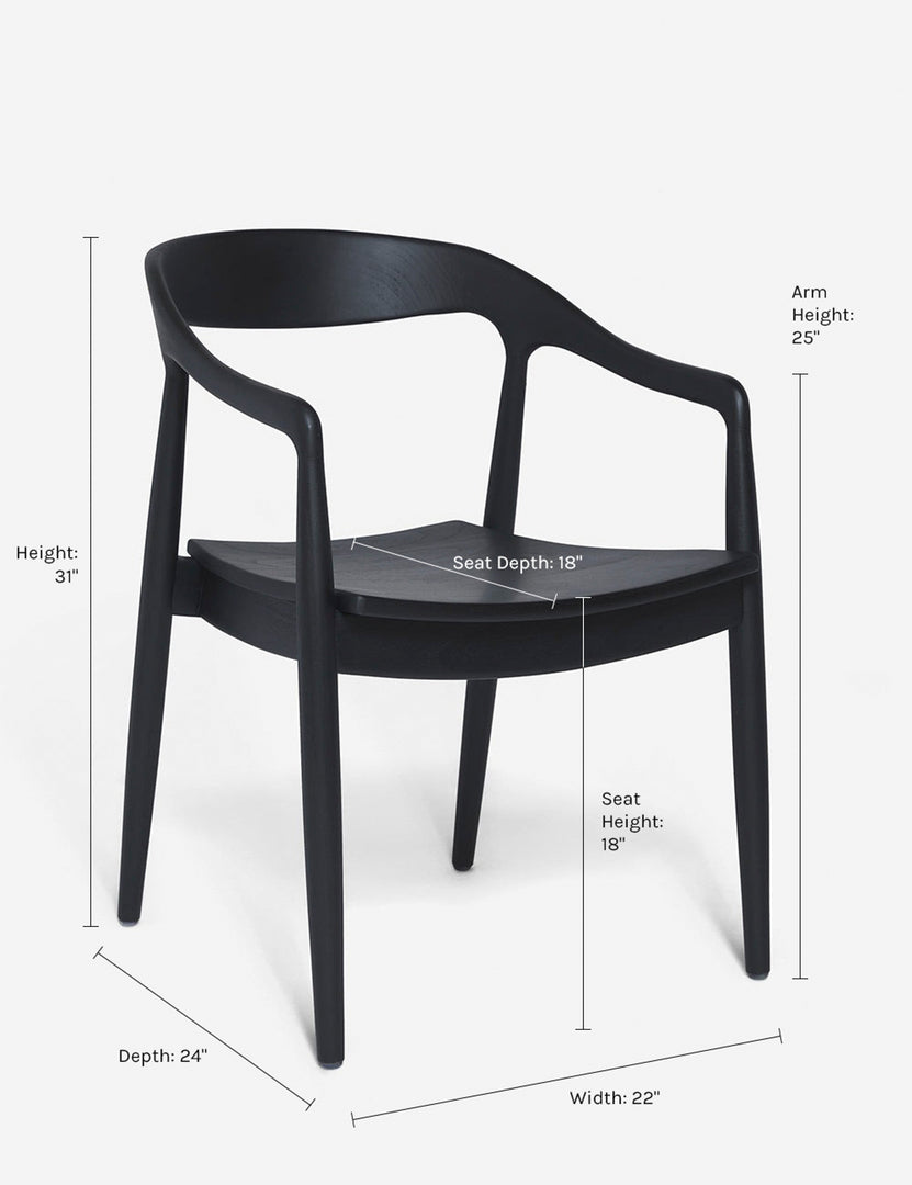#color::Black | Dimensions on the Ida Dining Arm Chair