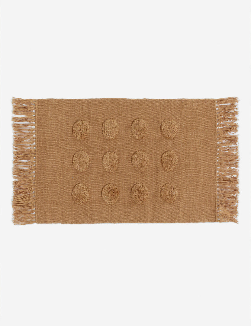 #color::camel #size::2--x-3- | Kohta high-low pile dot design wool small area rug in camel