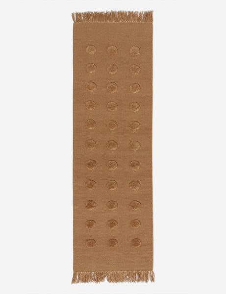 #color::camel #size::2-6--x-8- | Kohta high-low pile dot design wool runner rug in camel