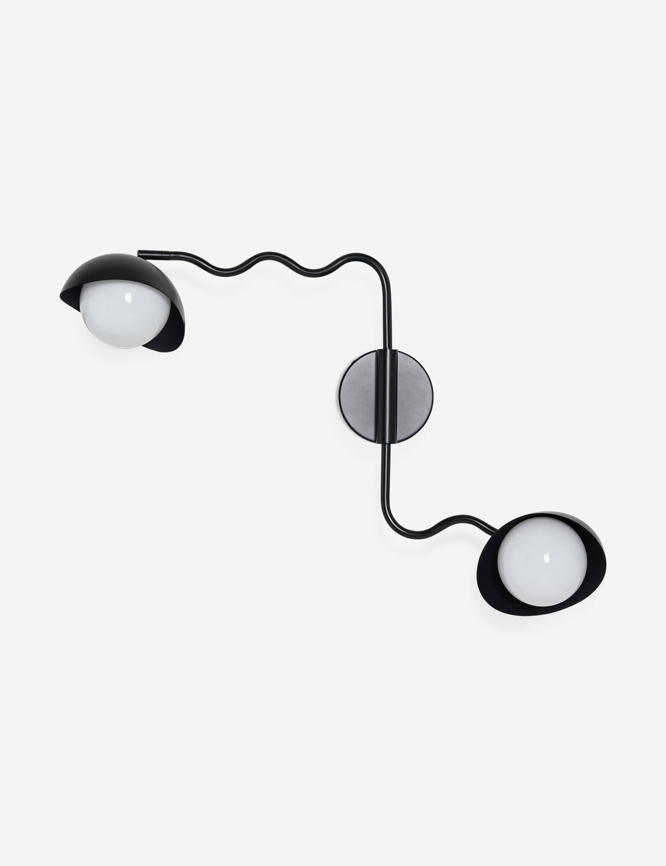 Kukka modern wavy adjustable two arm wall sconce in bronze