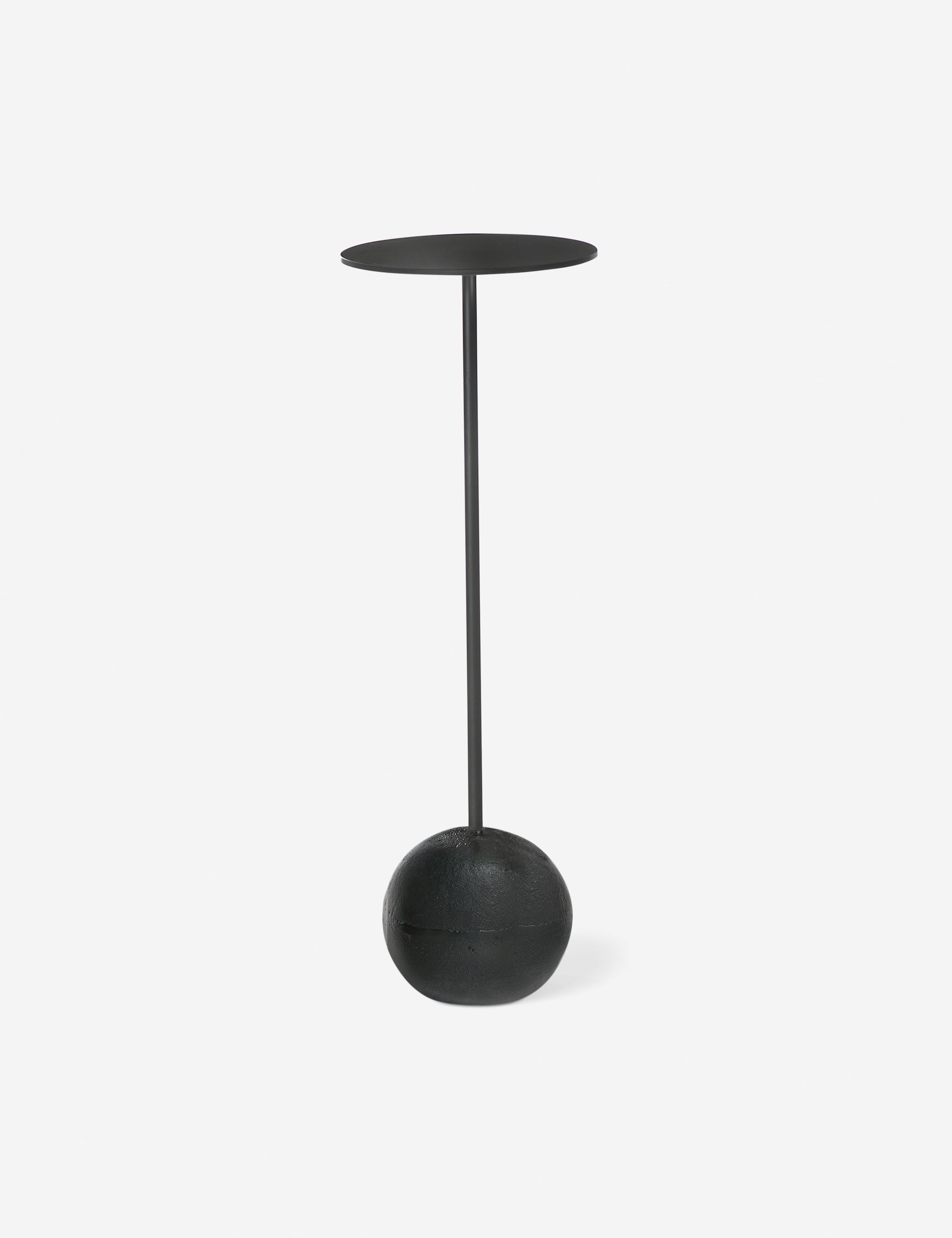 Olinda slim, spherical base round drink table