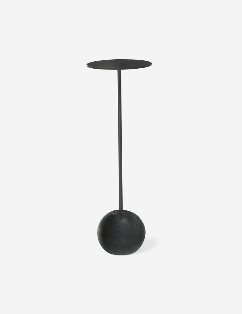 #color::black | Olinda slim, spherical base round drink table