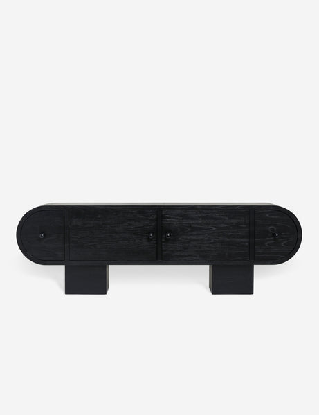 #color::black | Laughlin retro pill shaped sideboard cabinet in black