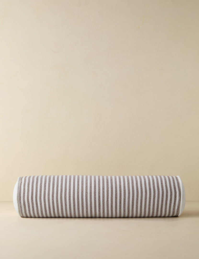 #color::brown | Littu Indoor / Outdoor Striped Bolster Pillow by Sarah Sherman Samuel in Brown