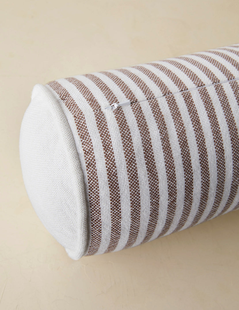 #color::brown | Littu Indoor / Outdoor Striped Bolster Pillow by Sarah Sherman Samuel in Brown
