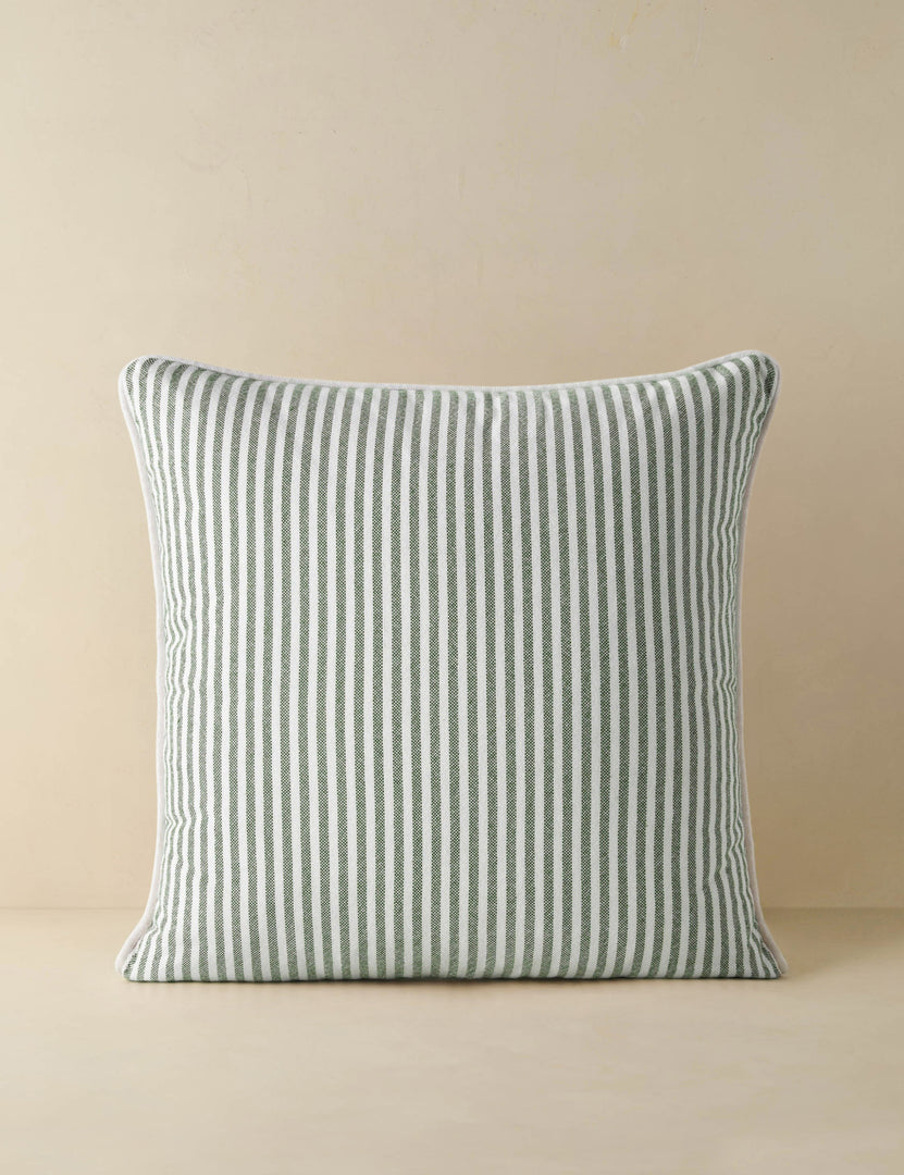 #color::moss | Littu Indoor / Outdoor Striped Throw Pillow by Sarah Sherman Samuel in Moss