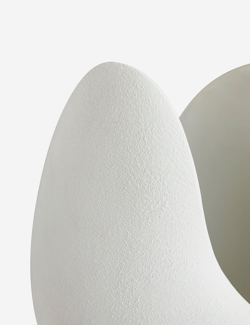 | Close up view of the Soft Petal matte white floral silhouette table lamp