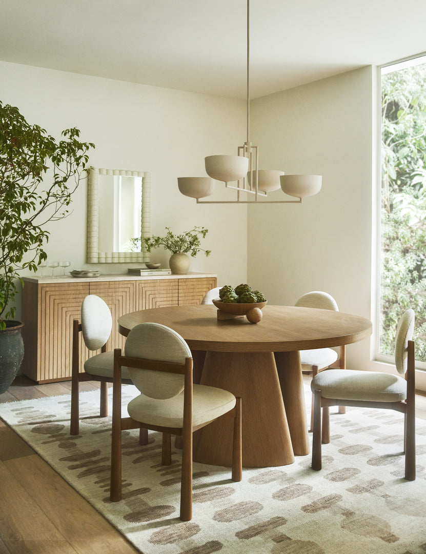 #color::ivory-basketweave | Dining room featuring four of the Truett modern dining chair.