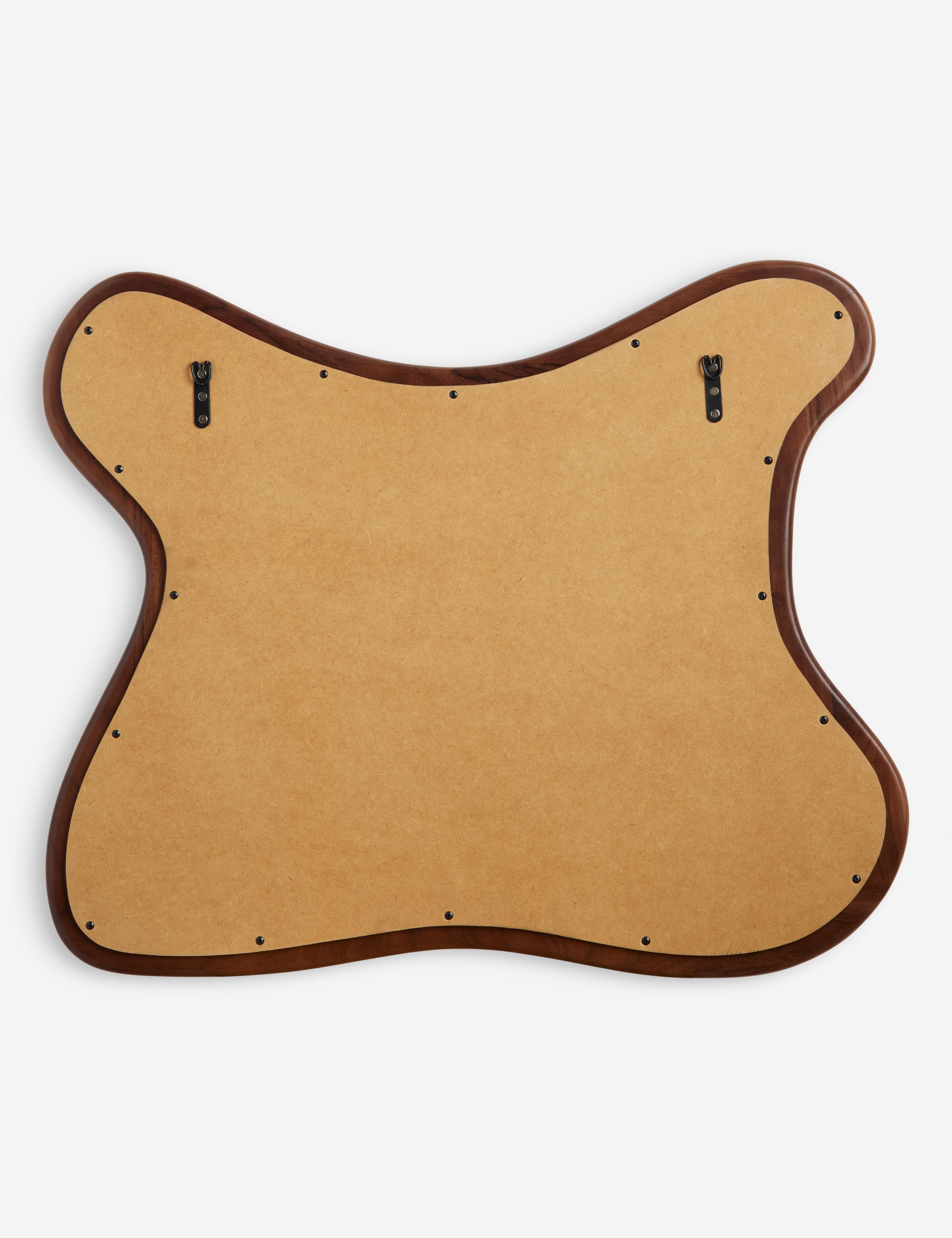 Back of the Cambria chunky wood frame wavy silhouette mirror by Aimee Song