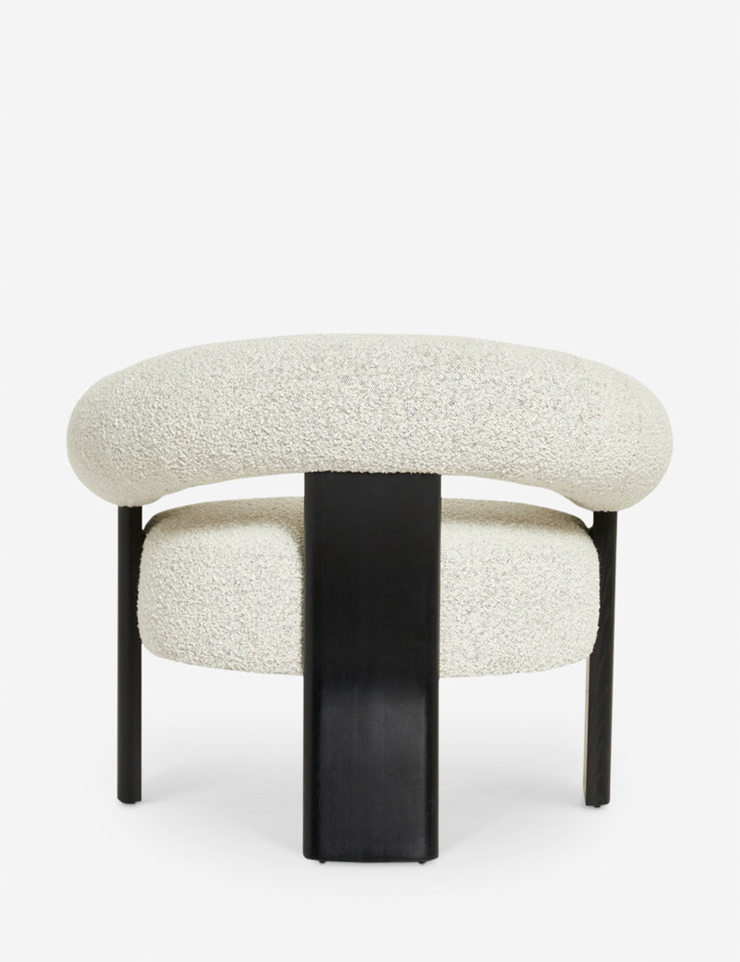 #color::black | Rear view of the Celeste black wood accent chair with wishbone frame