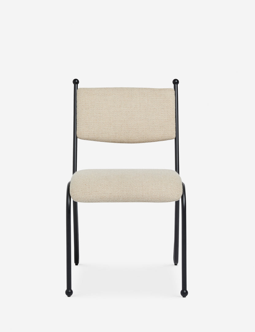 #color::taupe-basketweave | Fidia curved metal silhouette dining chair by Aimee Song