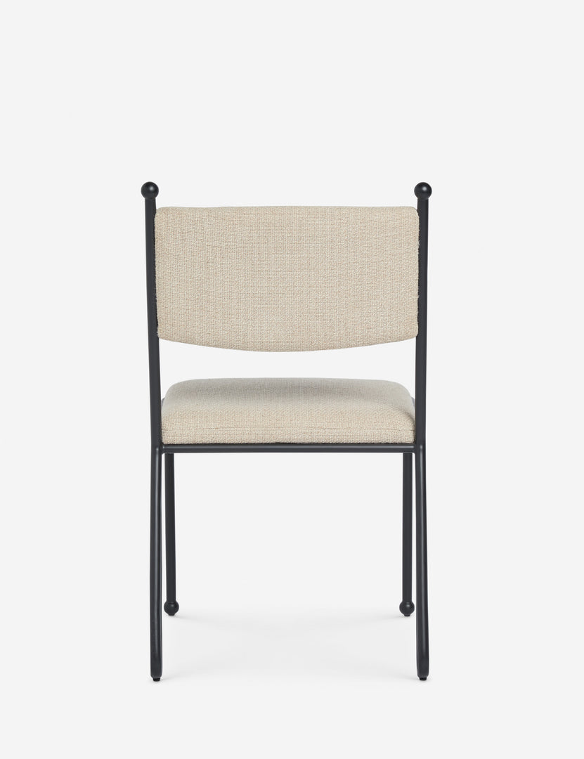#color::taupe-basketweave | Back view of the Fidia curved metal silhouette dining chair by Aimee Song