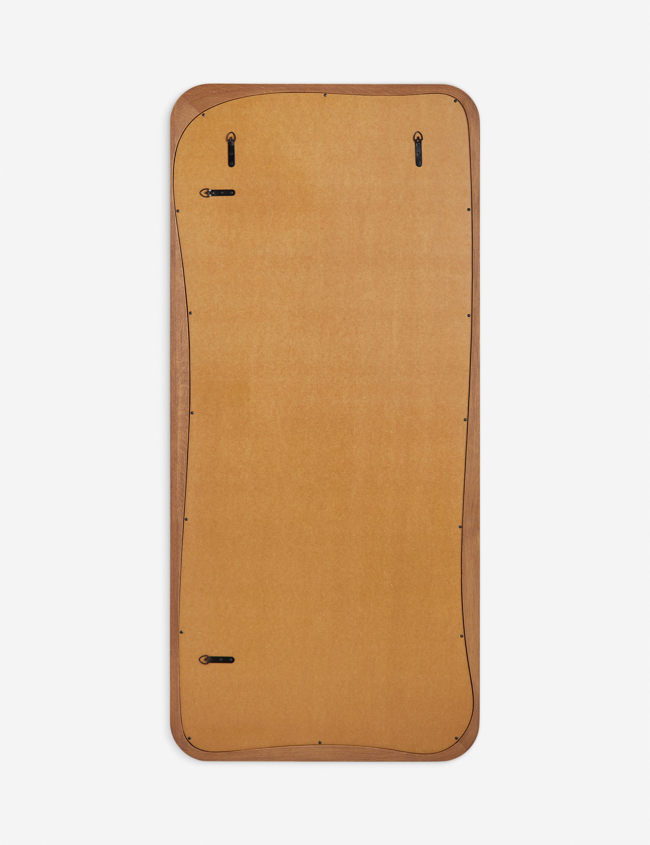 Back of the Galilea solid wavy wood frame floor mirror mirror by Aimee Song