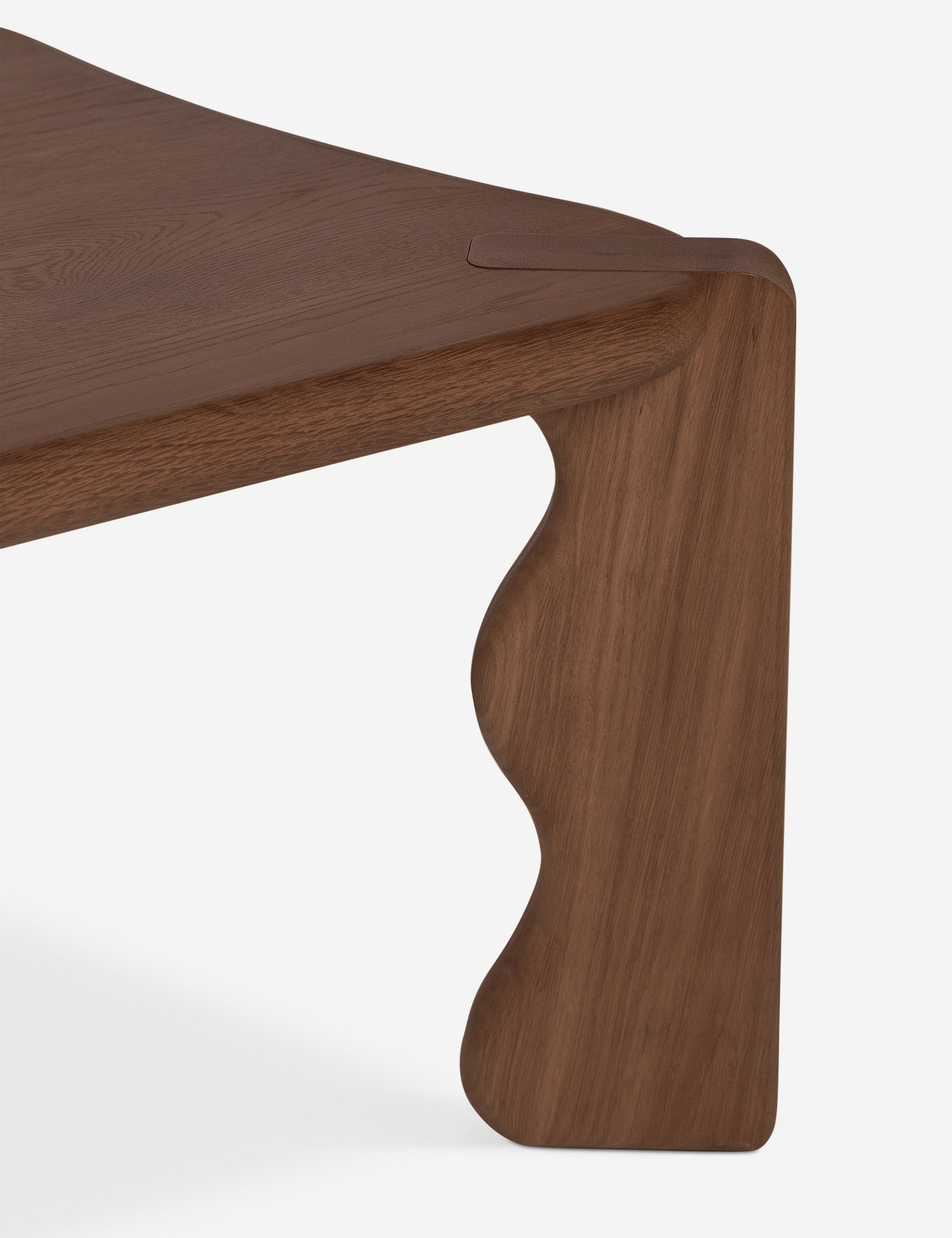 Grifo wavy sculptural oak side table by Aimee Song