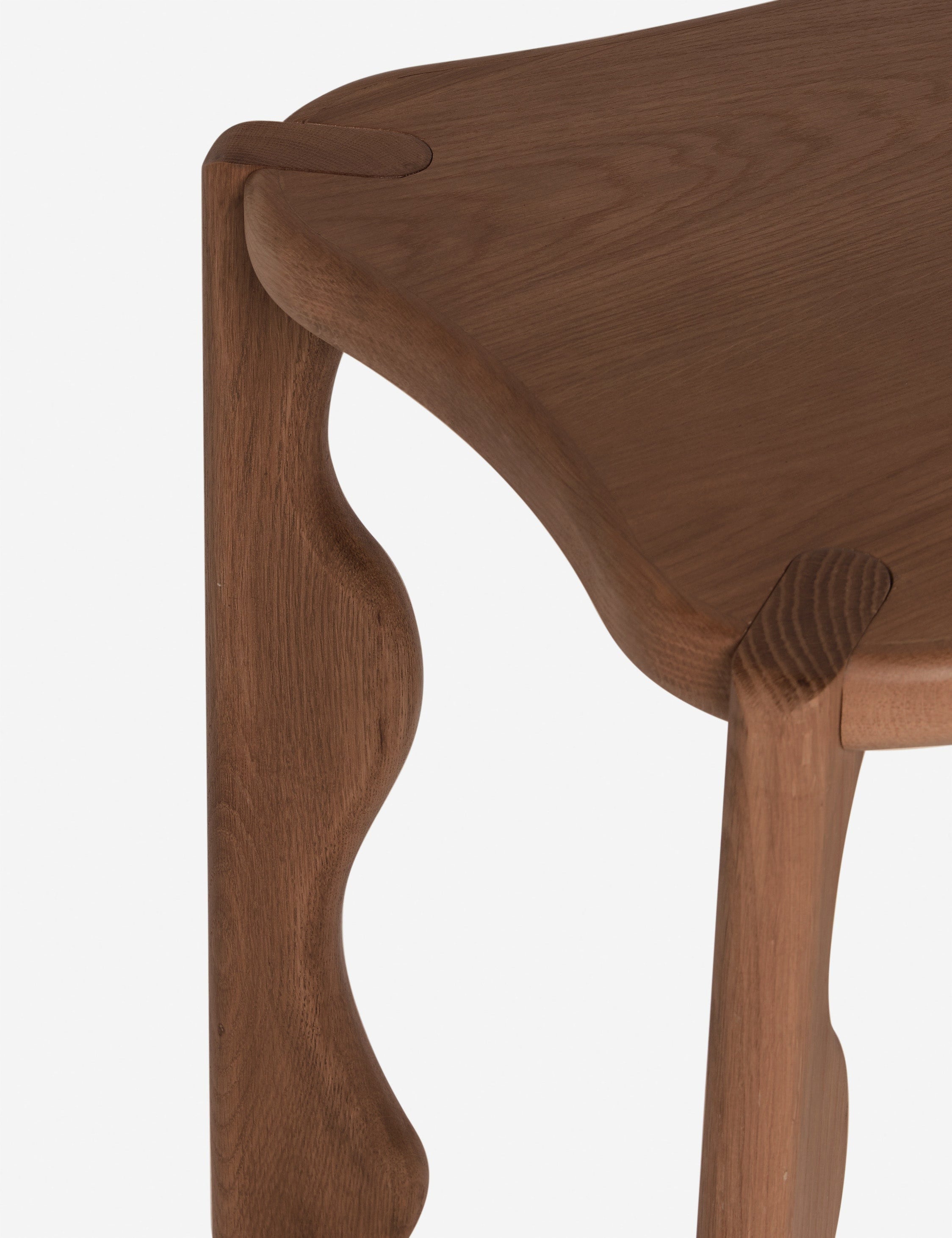 Grifo wavy sculptural oak side table by Aimee Song