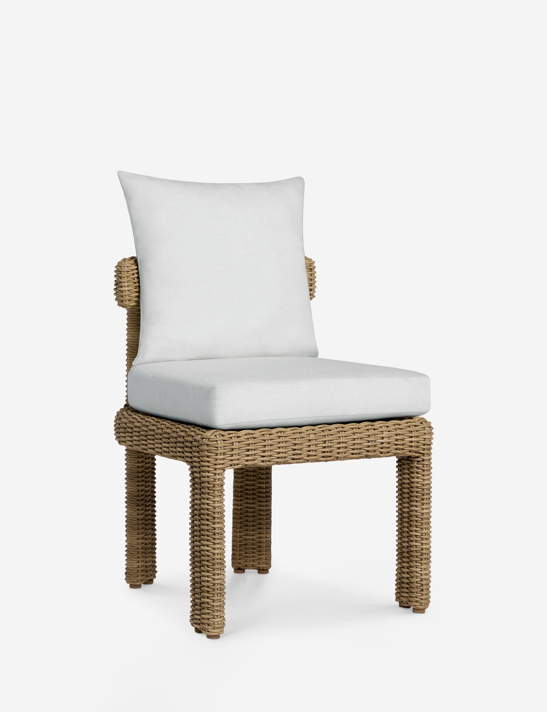 Hadler modern sculptural wicker outdoor dining chair