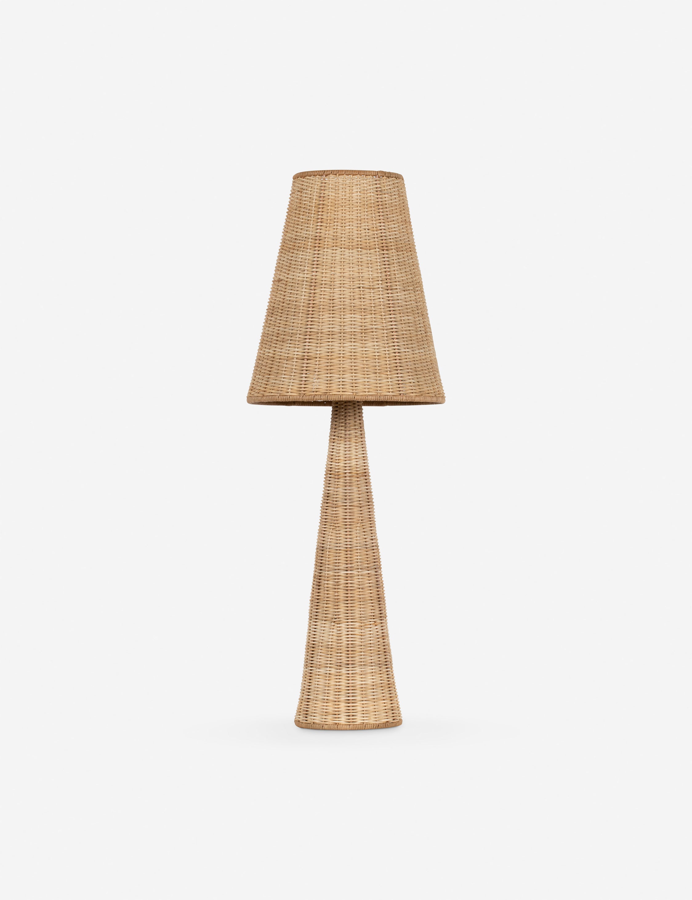 Southcott tapered woven rattan table lamp