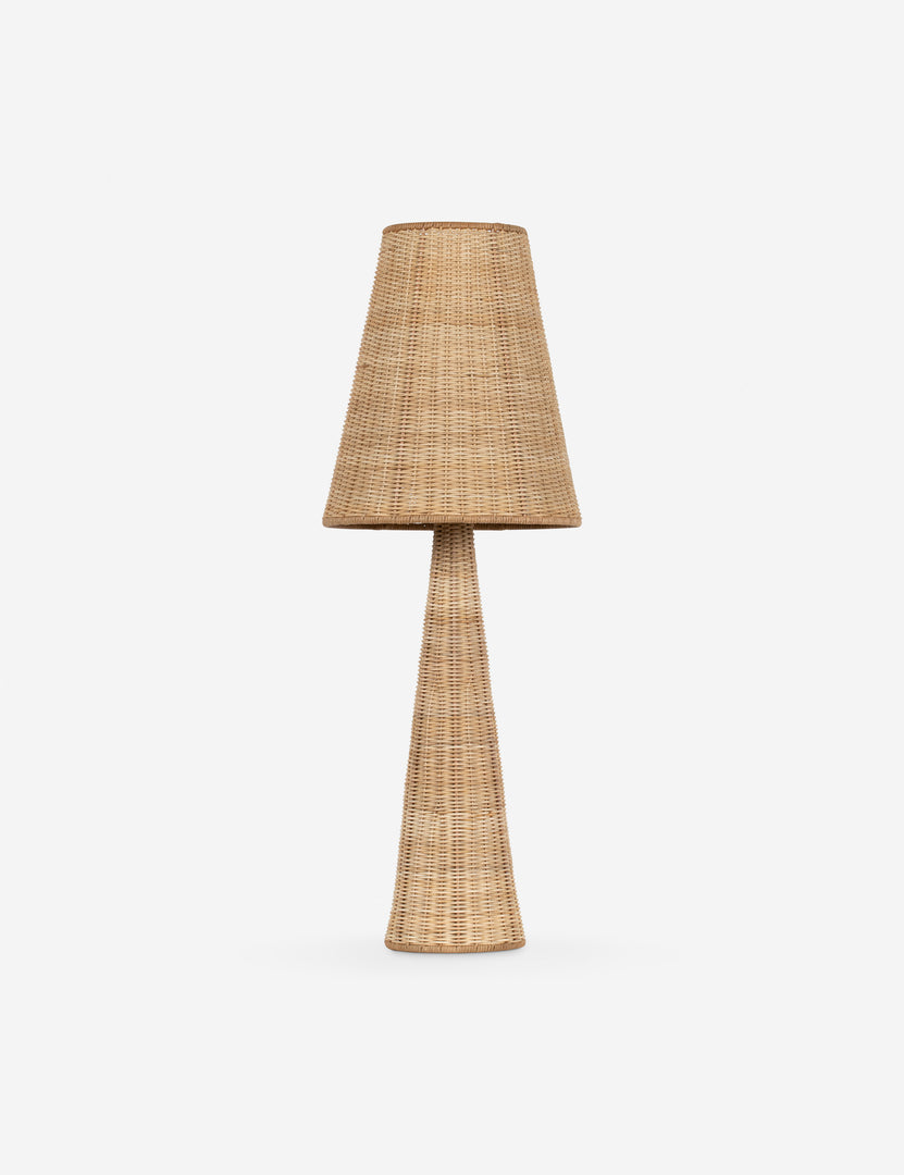 #color::natural | Southcott tapered woven rattan table lamp