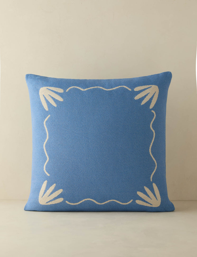 #color::sky-blue #style::square | Lovett minimalist border design indoor / outdoor pillow by Sarah Sherman Samuel