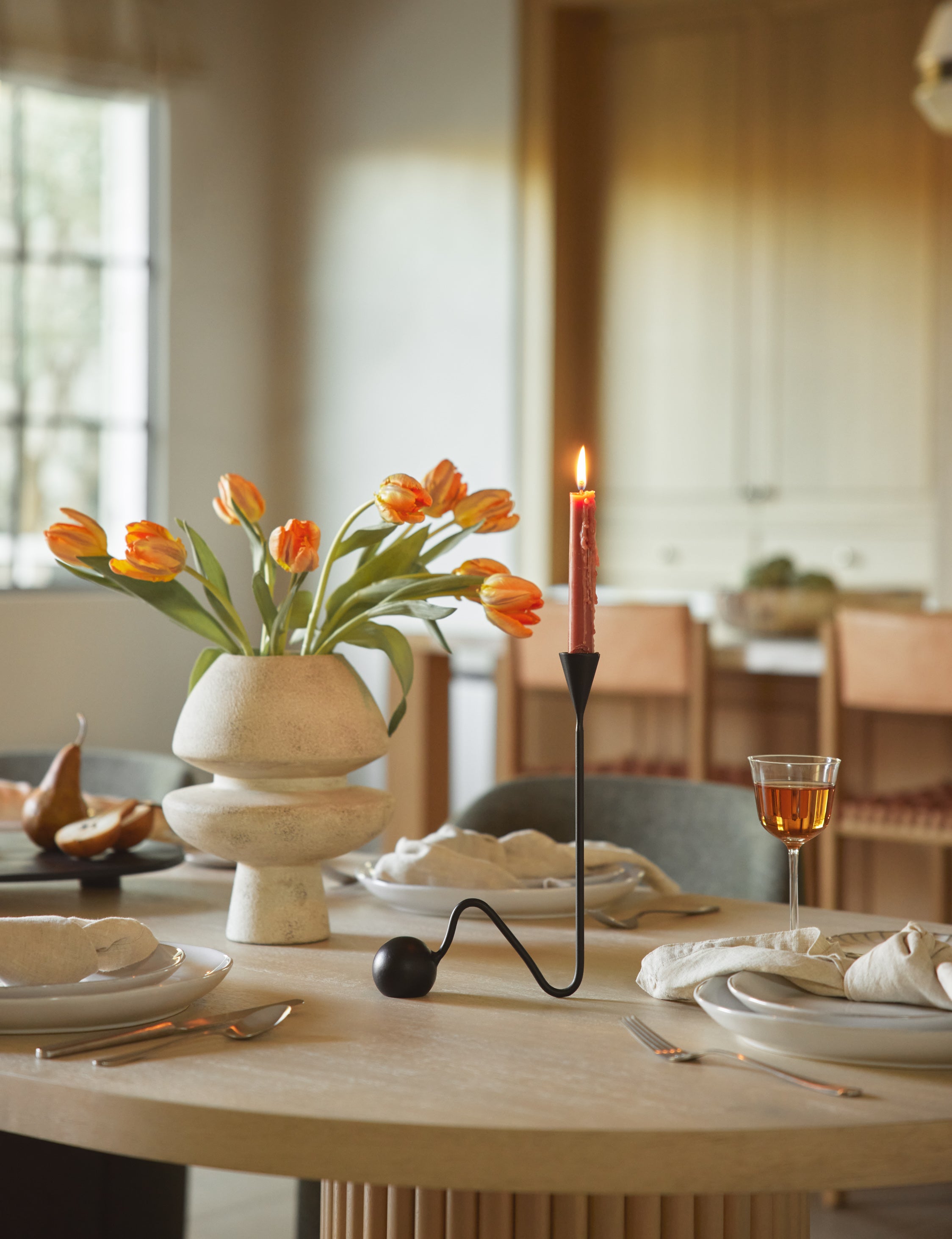 Orb Candlestick by Sarah Sherman Samuel : Ivory / Medium