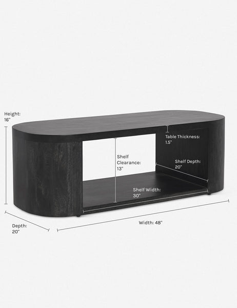 #color::black | Dimensions on the Luna Oval Coffee Table