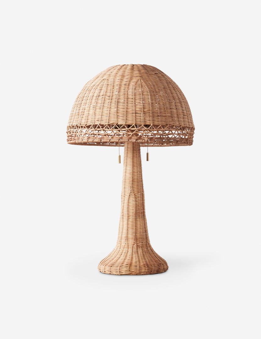 #color::natural #size::large | Quinley dome rattan coast table lamp.