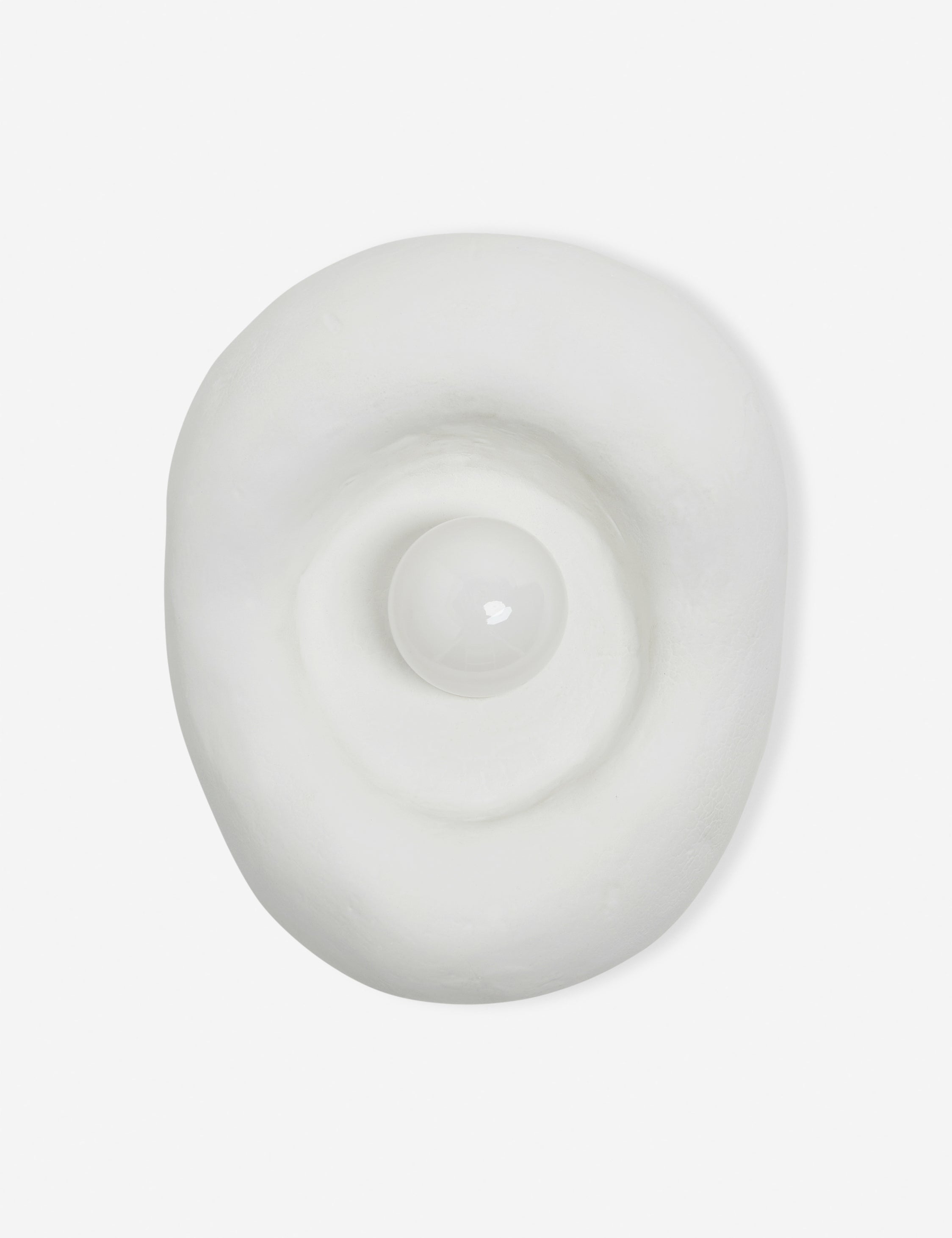 Odette round matte white sculptural wall sconce