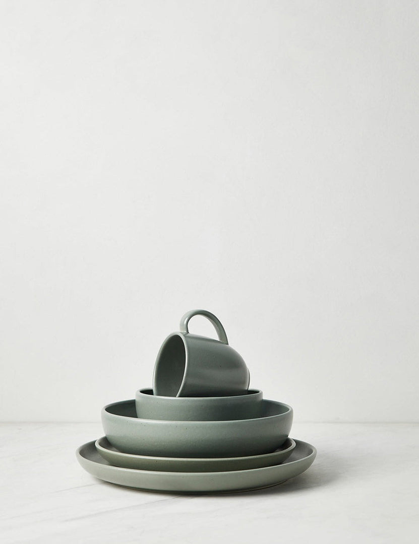 #color::artichoke #style::5-piece-set | Pacifica artichoke green Dinnerware 5-Piece Place Setting by Casafina